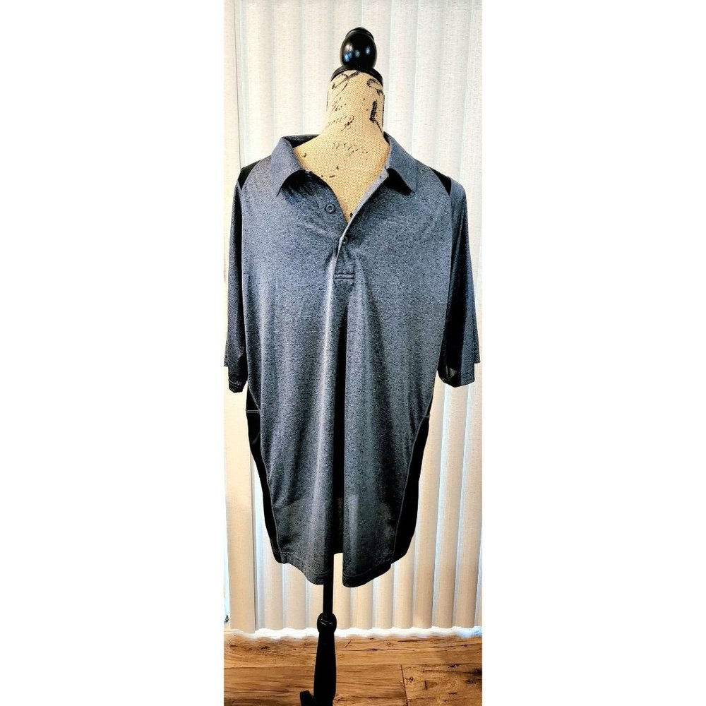 Sport Tek Men's Black and Gray Golf Shirt Size Extra Large - Excellent Used Cond